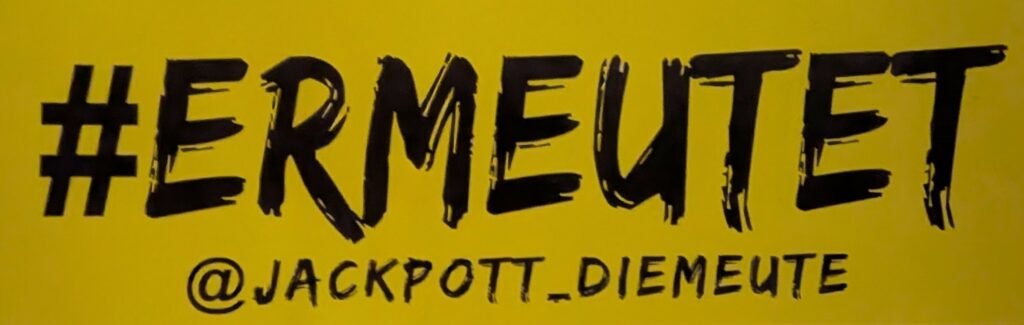 Der Sticker #ERMEUTET darf auf keinem Jack Pott Konzert und auch auf keinem anderen Konzert auf dem die Meute vertreten ist fehlen.